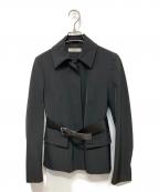 PRADAプラダ）の古着「ベルテッドフライフロントカラージャケット」｜ブラック