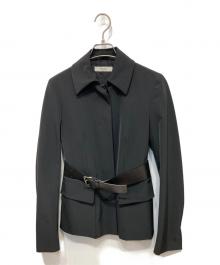 PRADA（プラダ）の古着「ベルテッドフライフロントカラージャケット」｜ブラック