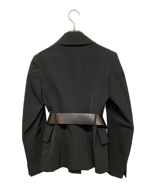PRADA（プラダ）PRADA (プラダ) ベルテッドフライフロントカラージャケット ブラック サイズ:38の古着・服飾アイテム