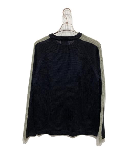 stussy（ステューシー）stussy (ステューシー) ラグランニット グレー×ブラック サイズ:Lの古着・服飾アイテム