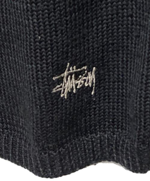 stussy（ステューシー）stussy (ステューシー) ラグランニット グレー×ブラック サイズ:Lの古着・服飾アイテム