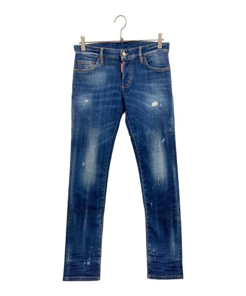 DSQUARED2（ディースクエアード）DSQUARED2 (ディースクエアード) ダメージスキニーデニムパンツ インディゴ サイズ:44の古着・服飾アイテム