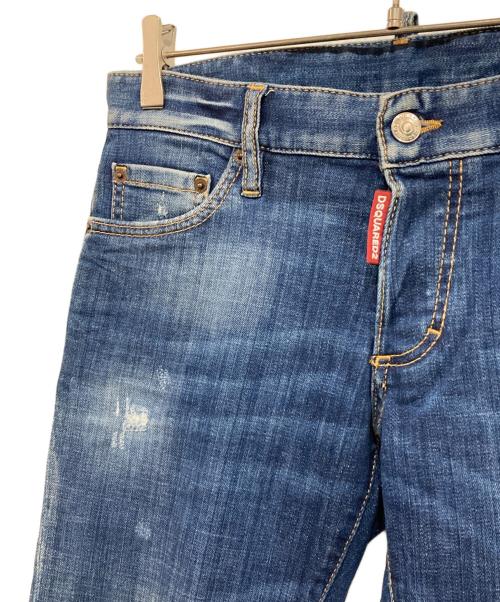 DSQUARED2（ディースクエアード）DSQUARED2 (ディースクエアード) ダメージスキニーデニムパンツ インディゴ サイズ:44の古着・服飾アイテム