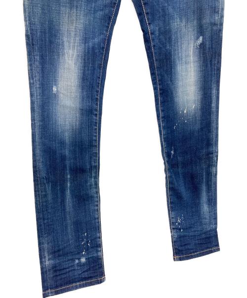 DSQUARED2（ディースクエアード）DSQUARED2 (ディースクエアード) ダメージスキニーデニムパンツ インディゴ サイズ:44の古着・服飾アイテム