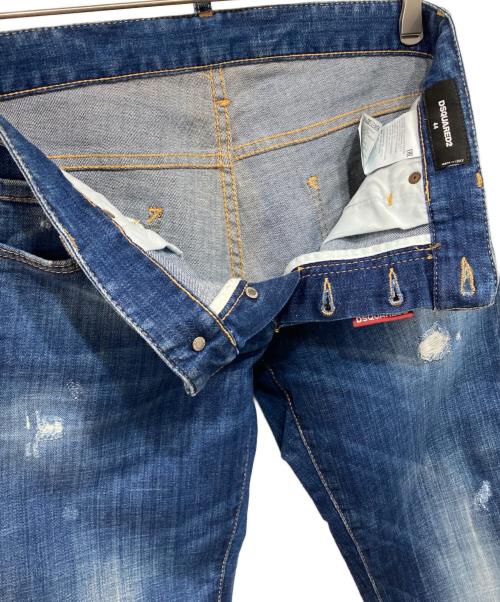 DSQUARED2（ディースクエアード）DSQUARED2 (ディースクエアード) ダメージスキニーデニムパンツ インディゴ サイズ:44の古着・服飾アイテム