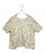 mina perhonenミナ ペルホネン）の古着「花柄ノースリーブブラウス」｜グリーン×ベージュ