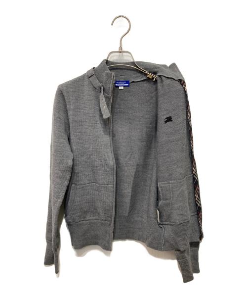 BURBERRY BLUE LABEL（バーバリーロンドンブルーレーベル）BURBERRY BLUE LABEL (バーバリーロンドンブルーレーベル) ニットジャケット グレー サイズ:38の古着・服飾アイテム