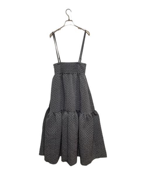 Bluelea（ブルレア）BLUELEA (ブルレア) Dot Jacquard suspenders skirt グレー サイズ:36の古着・服飾アイテム