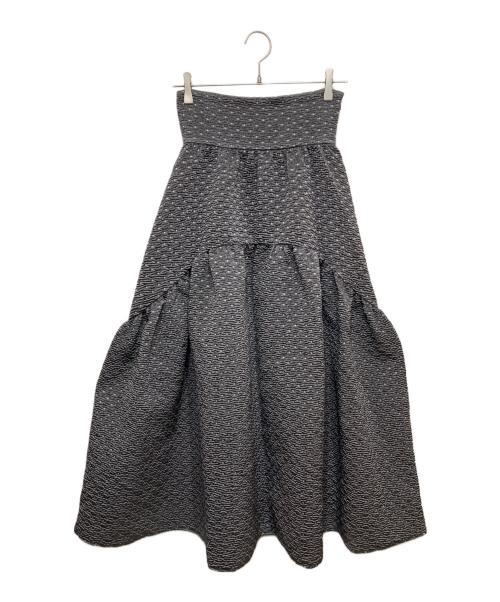 Bluelea（ブルレア）BLUELEA (ブルレア) Dot Jacquard suspenders skirt グレー サイズ:36の古着・服飾アイテム
