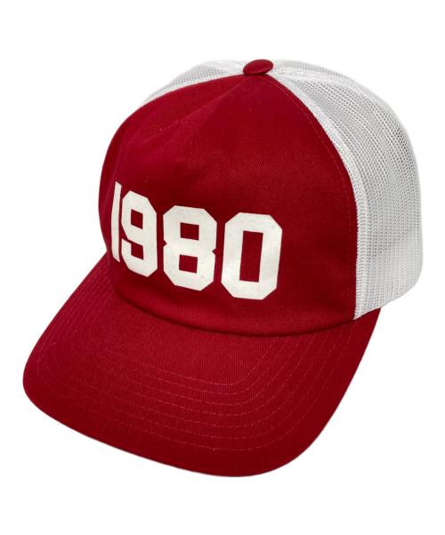 stussy（ステューシー）stussy (ステューシー) キャップ ホワイト×レッドの古着・服飾アイテム