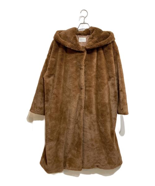 CAROLINA GLASER（カロリナ グレイサー）CAROLINA GLASER (カロリナ グレイサー) ビッグフード エコファーコート ベージュ サイズ:Fの古着・服飾アイテム