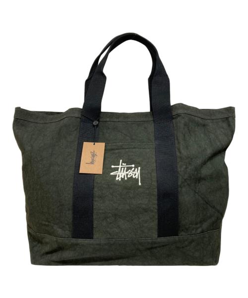 stussy（ステューシー）stussy (ステューシー) CANVAS EXTRA LARGE TOTE BAG カーキの古着・服飾アイテム
