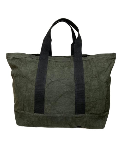 stussy（ステューシー）stussy (ステューシー) CANVAS EXTRA LARGE TOTE BAG カーキの古着・服飾アイテム