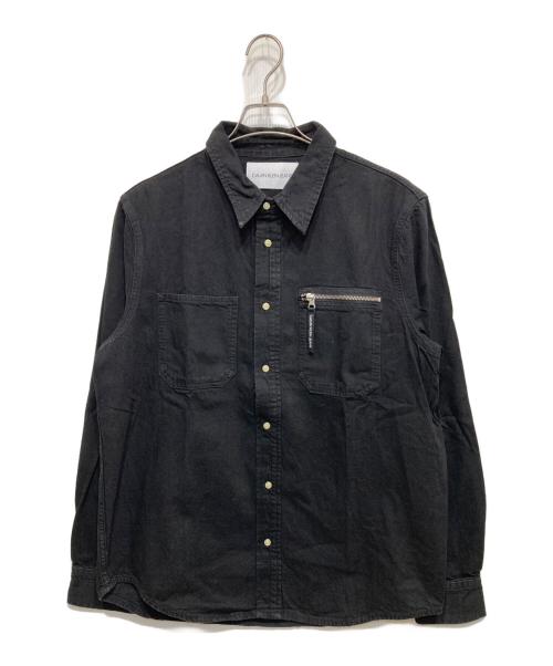 Calvin Klein Jeans（カルバンクラインジーンズ）Calvin Klein Jeans (カルバンクラインジーンズ) デニムシャツ ブラック サイズ:Lの古着・服飾アイテム