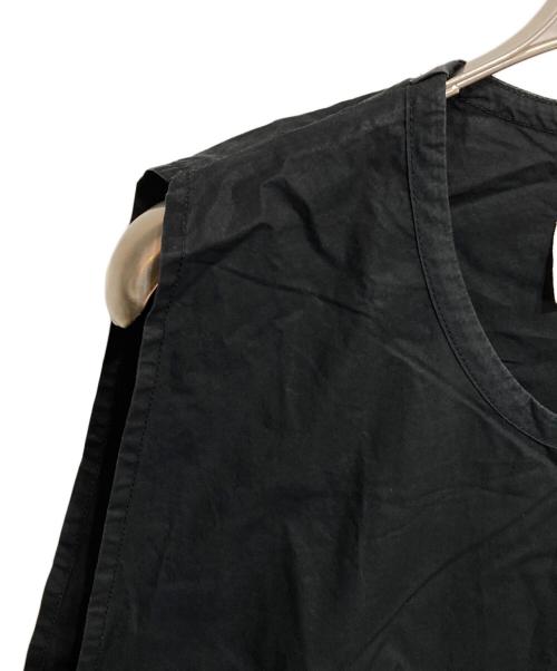 MM6 Maison Margiela（エムエムシックスメゾンマルジェラ）MM6 Maison Margiela (エムエムシックスメゾンマルジェラ) ノースリーブコットンギャバブラウス ブラック サイズ:38の古着・服飾アイテム