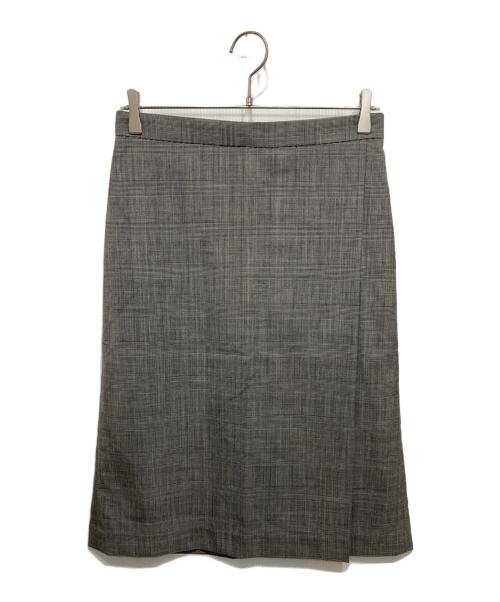 Y's（ワイズ）Y's (ワイズ) チェックフレアスカート ライトグレー サイズ:38の古着・服飾アイテム