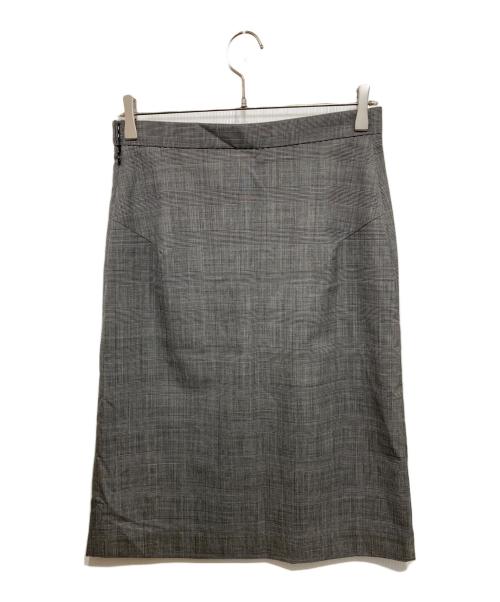 Y's（ワイズ）Y's (ワイズ) チェックフレアスカート ライトグレー サイズ:38の古着・服飾アイテム