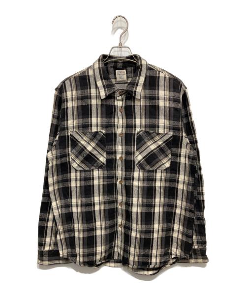 AVIREX（アヴィレックス）AVIREX (アヴィレックス) デイリーウェア コットン チェック フランネルシャツ アイボリー×ブラウン サイズ: 2XLの古着・服飾アイテム