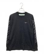 OFFWHITEオフホワイト）の古着「3Dバックアロープリント長袖カットソー」｜ブラック