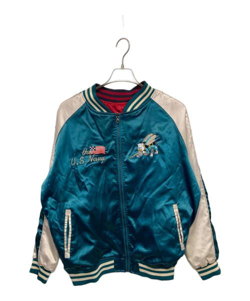 U'S NAVY（ユーエスネイビー）U'S NAVY (ユーエスネイビー) スカジャン グリーン×レッド サイズ:XXLの古着・服飾アイテム