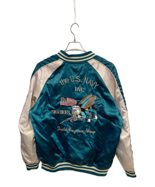 U'S NAVY（ユーエスネイビー）U'S NAVY (ユーエスネイビー) スカジャン グリーン×レッド サイズ:XXLの古着・服飾アイテム