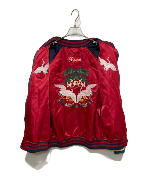 U'S NAVY（ユーエスネイビー）U'S NAVY (ユーエスネイビー) スカジャン グリーン×レッド サイズ:XXLの古着・服飾アイテム