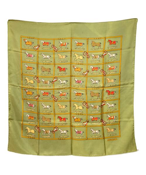 HERMES（エルメス）HERMES (エルメス) 48頭の馬-カレ90 カーキの古着・服飾アイテム