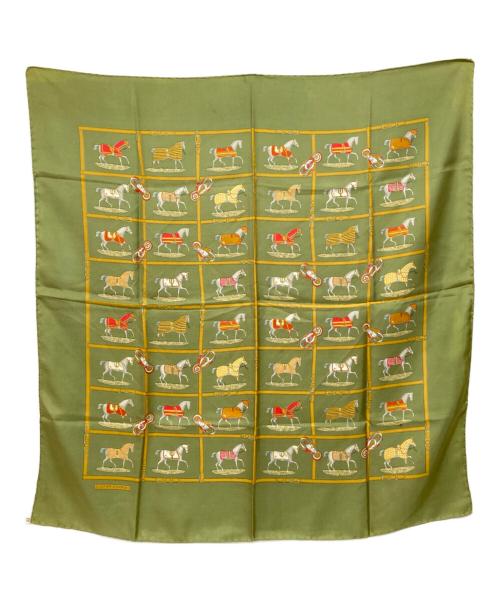 HERMES（エルメス）HERMES (エルメス) 48頭の馬-カレ90 カーキの古着・服飾アイテム