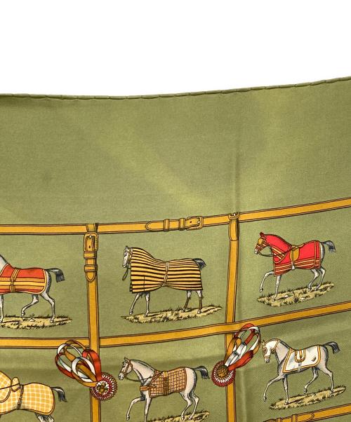 HERMES（エルメス）HERMES (エルメス) 48頭の馬-カレ90 カーキの古着・服飾アイテム