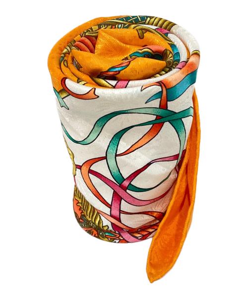 HERMES（エルメス）HERMES (エルメス) LUNA PARK-カレ90 オレンジの古着・服飾アイテム