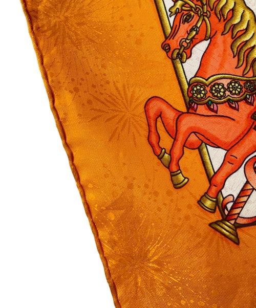 HERMES（エルメス）HERMES (エルメス) LUNA PARK-カレ90 オレンジの古着・服飾アイテム
