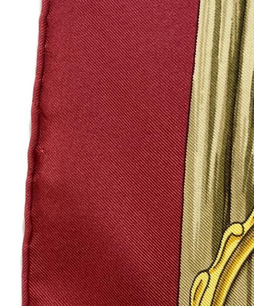 HERMES（エルメス）HERMES (エルメス) ETRIERS-カレ90 エンジ×イエローの古着・服飾アイテム