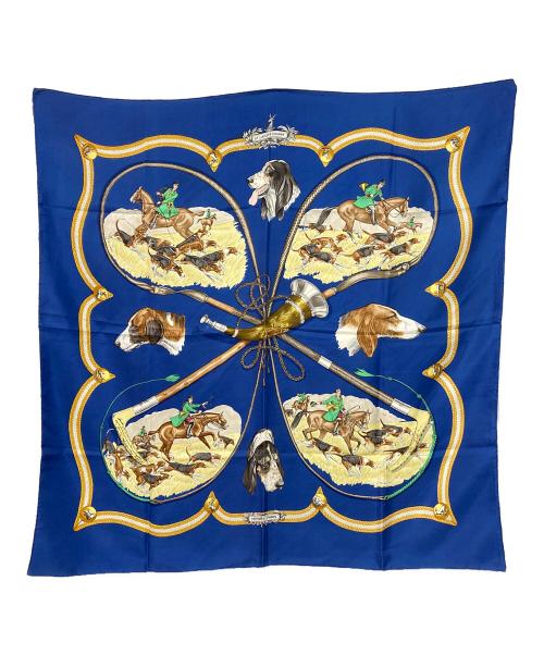 HERMES（エルメス）HERMES (エルメス) LE LAISSER COURRE-カレ90 イエロー×ブルーの古着・服飾アイテム