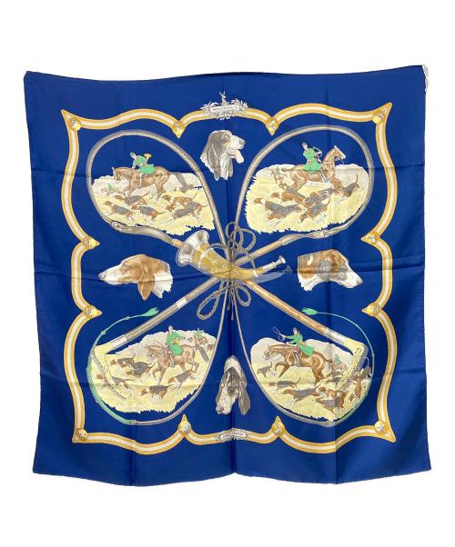 HERMES（エルメス）HERMES (エルメス) LE LAISSER COURRE-カレ90 イエロー×ブルーの古着・服飾アイテム