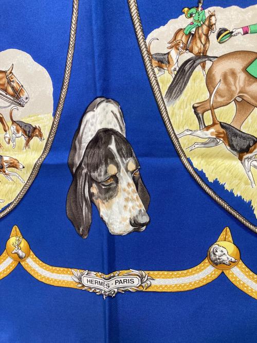 HERMES（エルメス）HERMES (エルメス) LE LAISSER COURRE-カレ90 イエロー×ブルーの古着・服飾アイテム