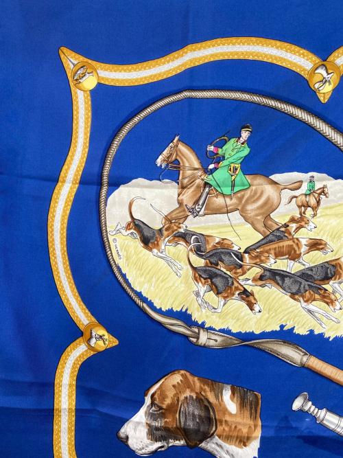 HERMES（エルメス）HERMES (エルメス) LE LAISSER COURRE-カレ90 イエロー×ブルーの古着・服飾アイテム