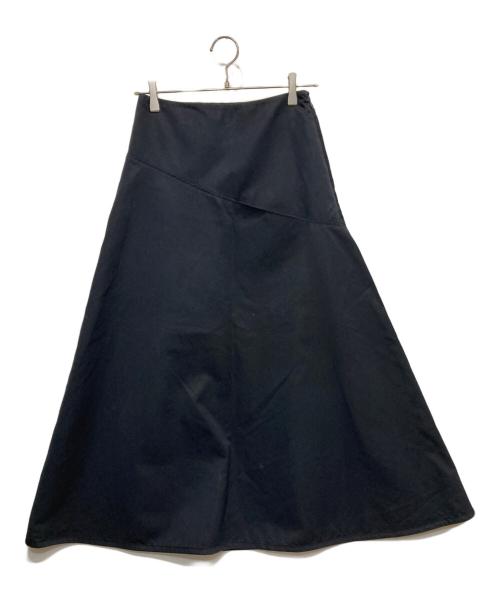 JIL SANDER（ジルサンダー）JIL SANDER (ジルサンダー) コットンシルクフレアスカート ネイビー サイズ:34の古着・服飾アイテム