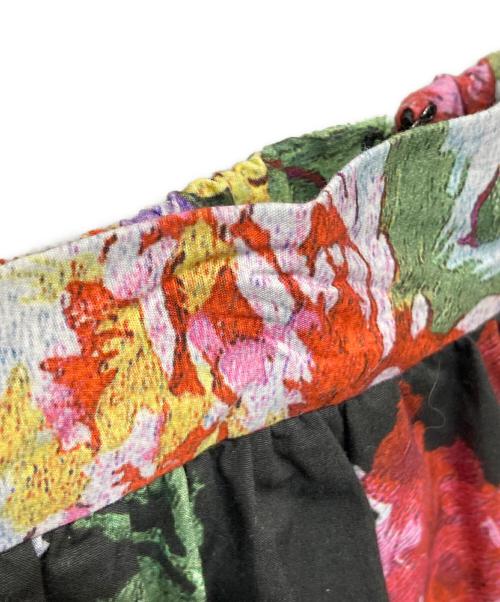 JENNE（ジェンヌ）JENNE (ジェンヌ) フラワーフレアスカート ブラック×レッド サイズ:Mの古着・服飾アイテム