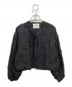 crinkle crinkle  crinkleクリンクル クリンクル クリンクル）の古着「エンブロイダリー ボレロ」｜ブラック