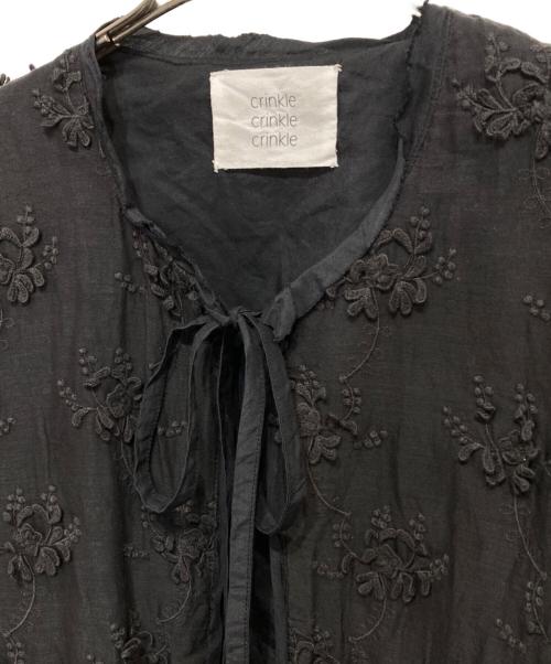 crinkle crinkle  crinkle（クリンクル クリンクル クリンクル）crinkle crinkle  crinkle (クリンクル クリンクル クリンクル) エンブロイダリー ボレロ ブラック サイズ:Fの古着・服飾アイテム