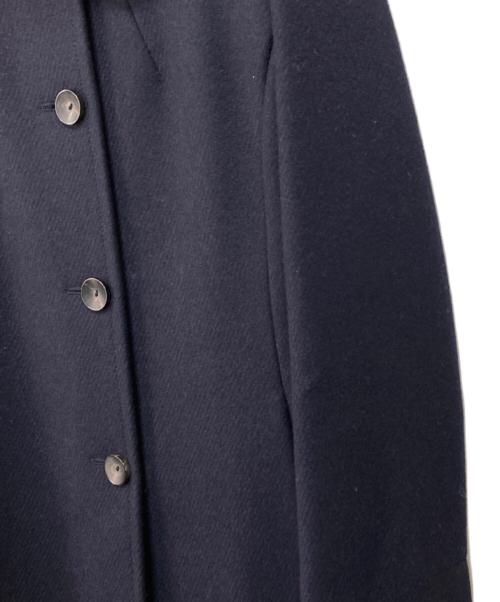 MaxMara（マックスマーラ）MaxMara (マックスマーラ) ミンクファー襟ステンカラーコート ネイビー サイズ:38の古着・服飾アイテム