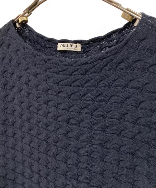MIU MIU（ミュウミュウ）MIU MIU (ミュウミュウ) リブ編みニット ネイビー サイズ:38の古着・服飾アイテム