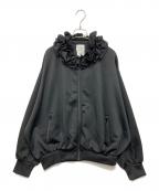 crinkle crinkle crinkleクリンクル クリンクル クリンクル）の古着「frill collar track jacket フリルカラートラックジャケット」｜ブラック