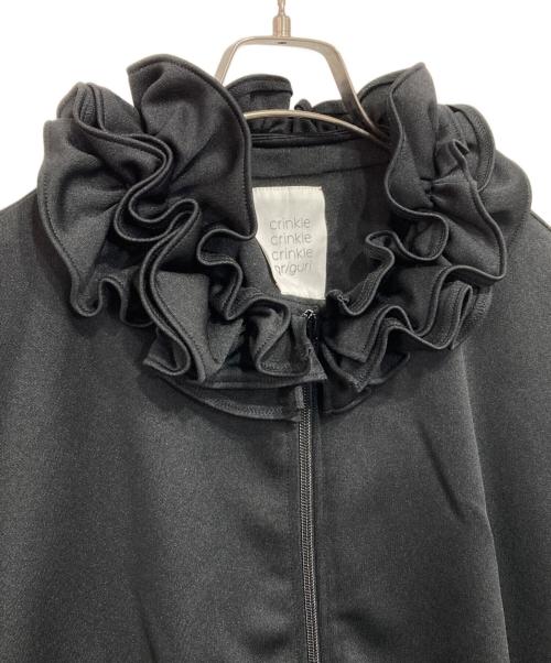 crinkle crinkle crinkle（クリンクル クリンクル クリンクル）crinkle crinkle crinkle (クリンクル クリンクル クリンクル) frill collar track jacket フリルカラートラックジャケット ブラック サイズ:Ｆの古着・服飾アイテム