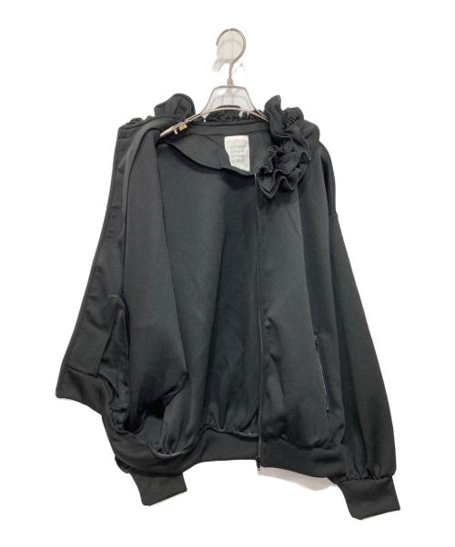 crinkle crinkle crinkle（クリンクル クリンクル クリンクル）crinkle crinkle crinkle (クリンクル クリンクル クリンクル) frill collar track jacket フリルカラートラックジャケット ブラック サイズ:Ｆの古着・服飾アイテム