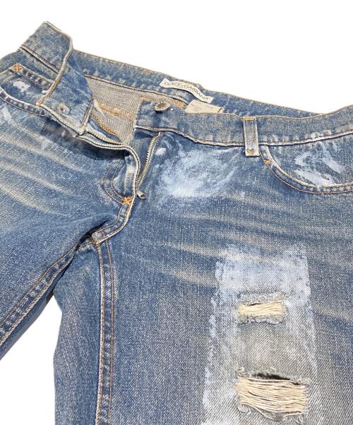 DOLCE & GABBANA（ドルチェ＆ガッバーナ）DOLCE & GABBANA (ドルチェ＆ガッバーナ) クラッシュデニムパンツ インディゴ サイズ:表記無しの古着・服飾アイテム