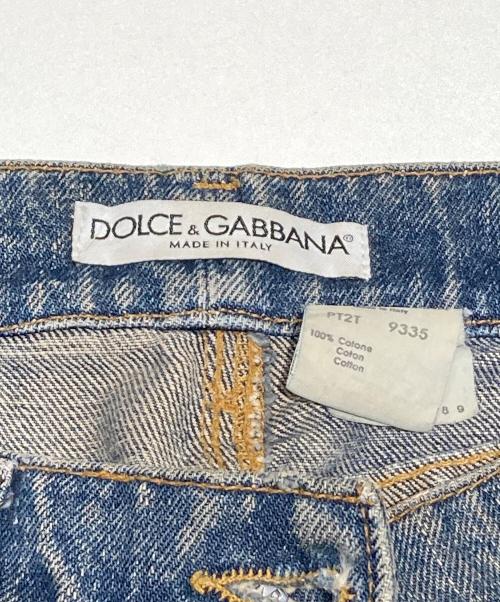 DOLCE & GABBANA（ドルチェ＆ガッバーナ）DOLCE & GABBANA (ドルチェ＆ガッバーナ) クラッシュデニムパンツ インディゴ サイズ:表記無しの古着・服飾アイテム