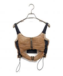 UNITED TOKYO（ユナイテッドトーキョー）の古着「チュールシャーリングビスチェ」｜ブラック×ブラウン