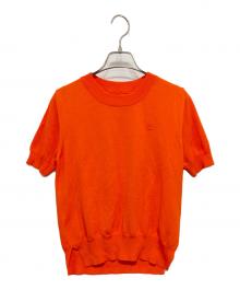 Maison Margiela（メゾンマルジェラ）の古着「刺繍ロゴ半袖ニット」｜オレンジ
