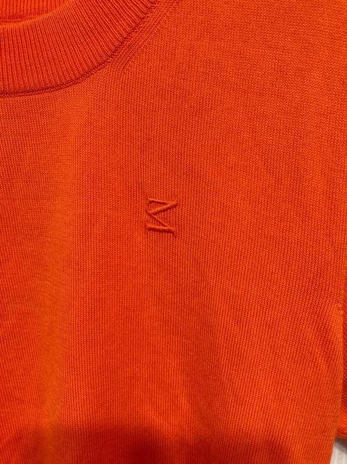 Maison Margiela（メゾンマルジェラ）Maison Margiela (メゾンマルジェラ) 刺繍ロゴ半袖ニット オレンジ サイズ:Sの古着・服飾アイテム